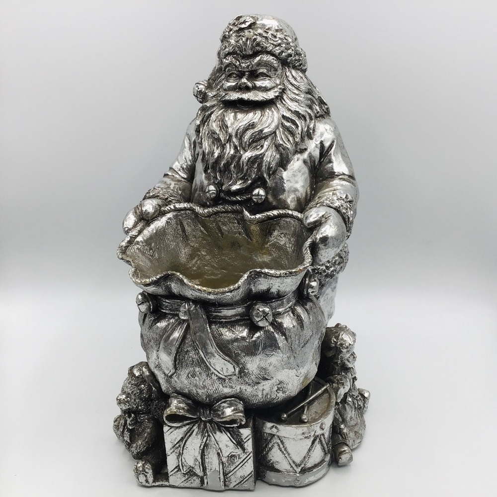 Santa Candy Dish Large Christmas Decor Holiday Statue Figure Table Planter
